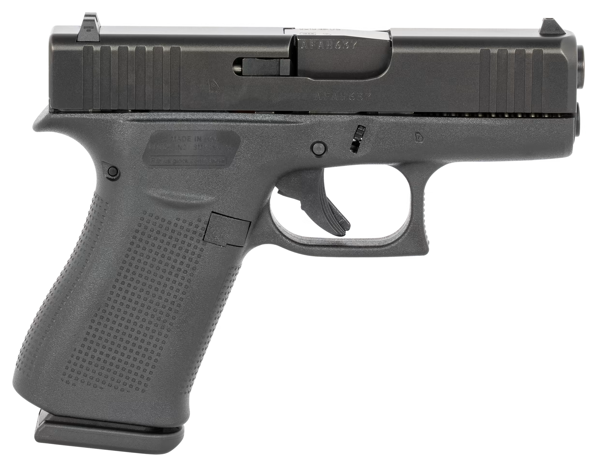 GLOCK G43X 9mm Pistol with Gray Frame and Front Rail – Includes Two 10-Round Magazines