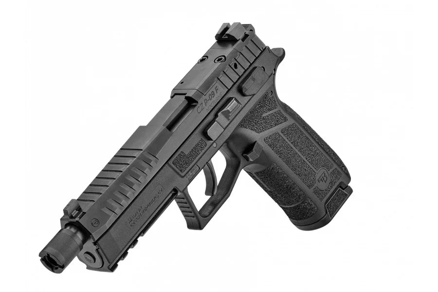 CZ P-09 F Nocturne Suppressor-Ready 9mm Semi-Auto Pistol with 2 Magazines and Optic Compatibility