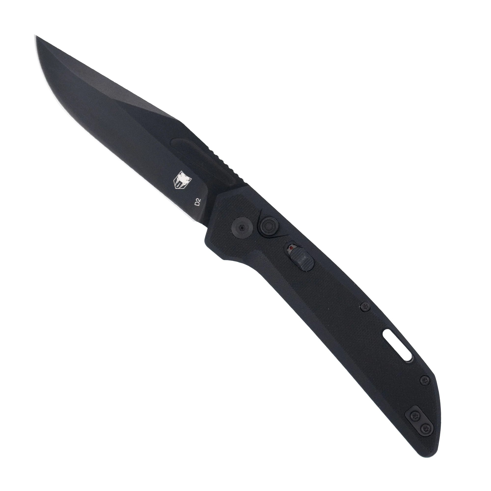 Cobratec Knives Naja Black Side Button Automatic Folding Knife - 3.5-inch D2 Steel Blade
