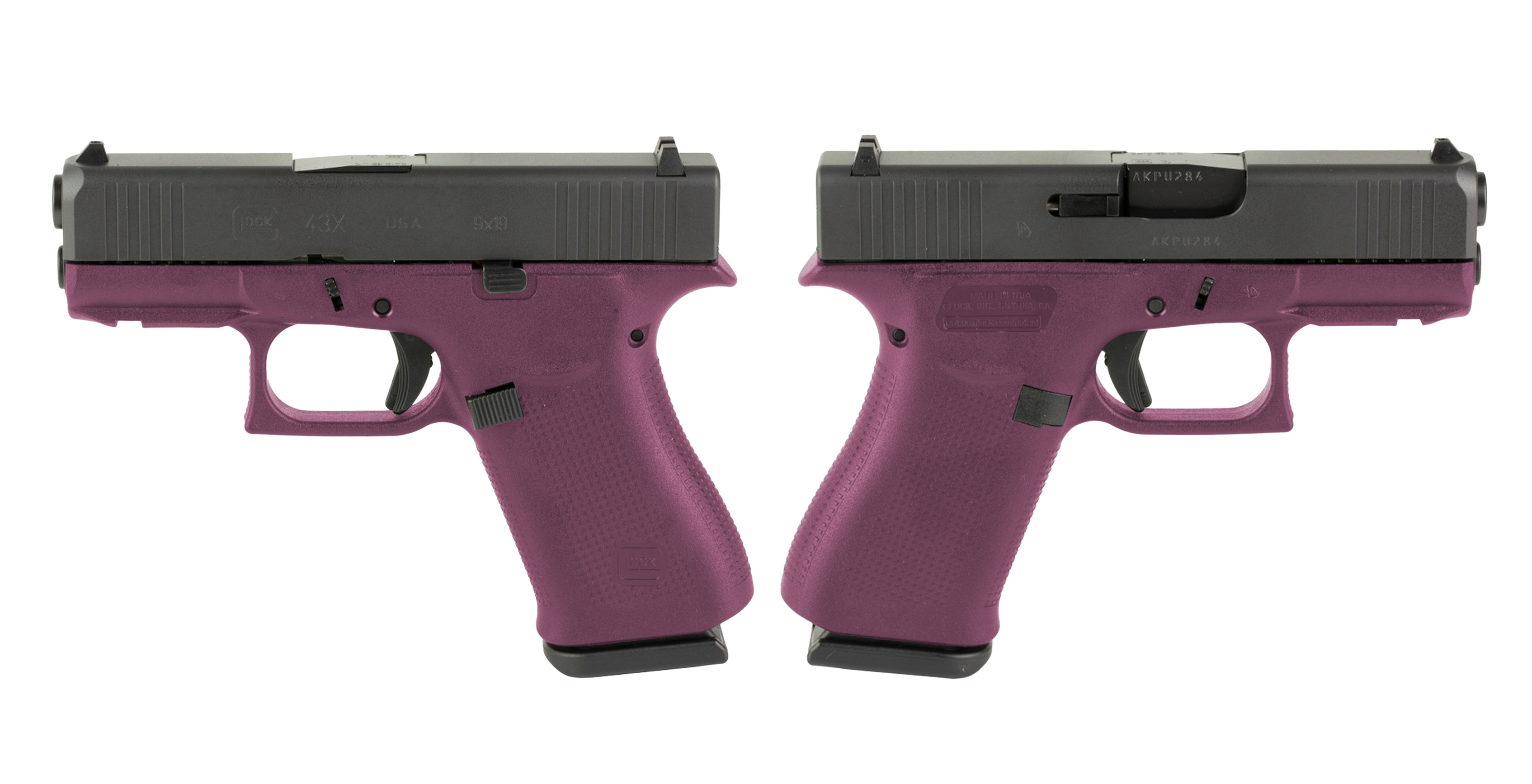GLOCK G43X 9mm Pistol with Cranberry Night Sights and 2 Magazines - Model UX4350701FR-CRAN