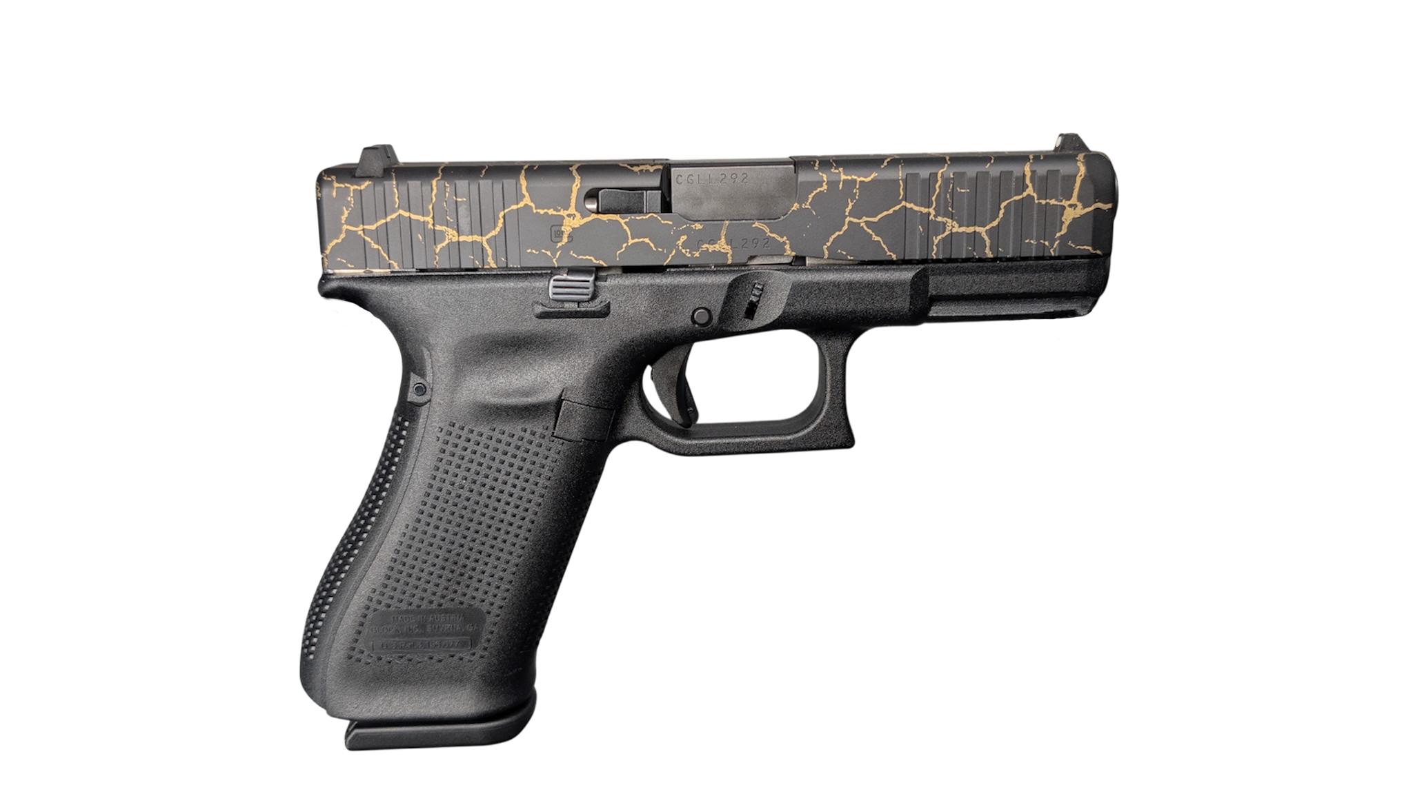 Glock GLOCK 45 V Craquelure 9mm Pistol with 4-Inch Barrel and Gold Slide Finish