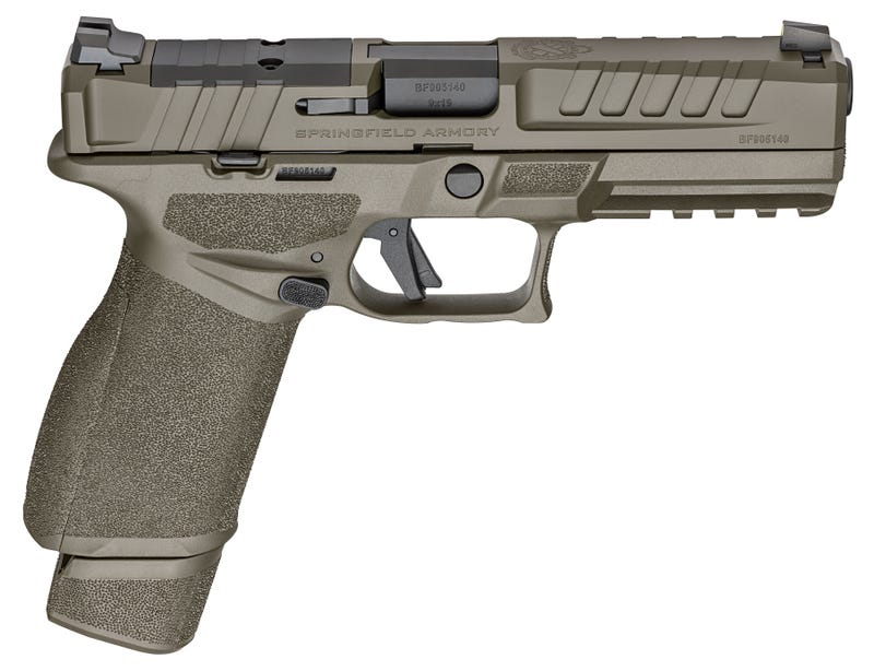 Springfield Armory Echelon OD Green Cerakote 9mm Pistol with 4.5-Inch Barrel and Multiple Magazines