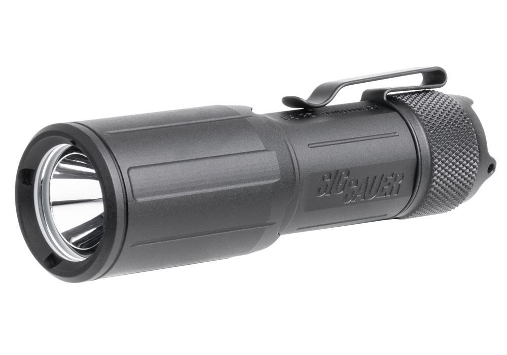 Sig Sauer Foxtrot EDC Compact Rechargeable Handheld Flashlight, 1350 Lumens, Black Anodized Aluminum with White Filter