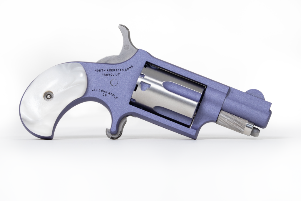 North American Arms NAA22LRORCHID Mini-Revolver with White Pearlite Grips and Orchid Cerakote Finish