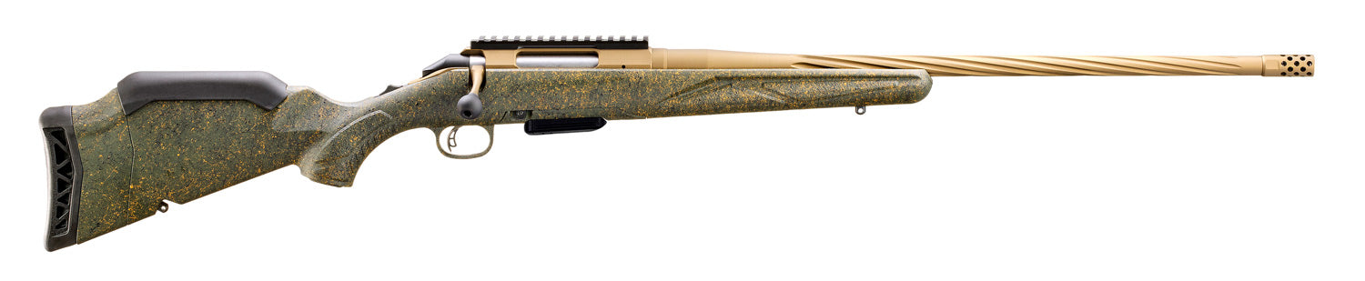 Ruger American G2 Predator .350 Legend 22-inch Spiral Fluted Bolt-Action Rifle with Burnt Bronze Cerakote Finish and Green Splatter Stock