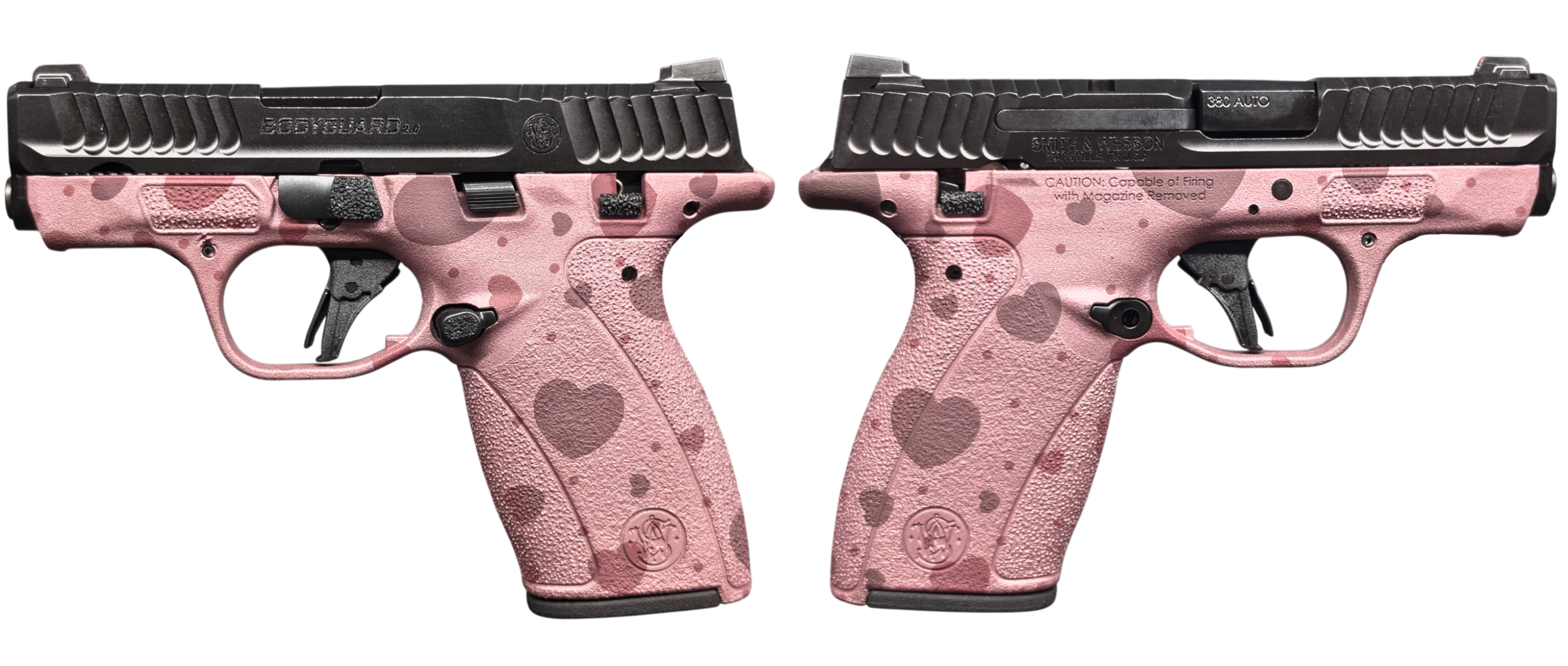 Smith & Wesson Bodyguard 2.0 MS Blush Hearts .380 ACP - 2.75 Inch Barrel, 1-10 Round Magazine