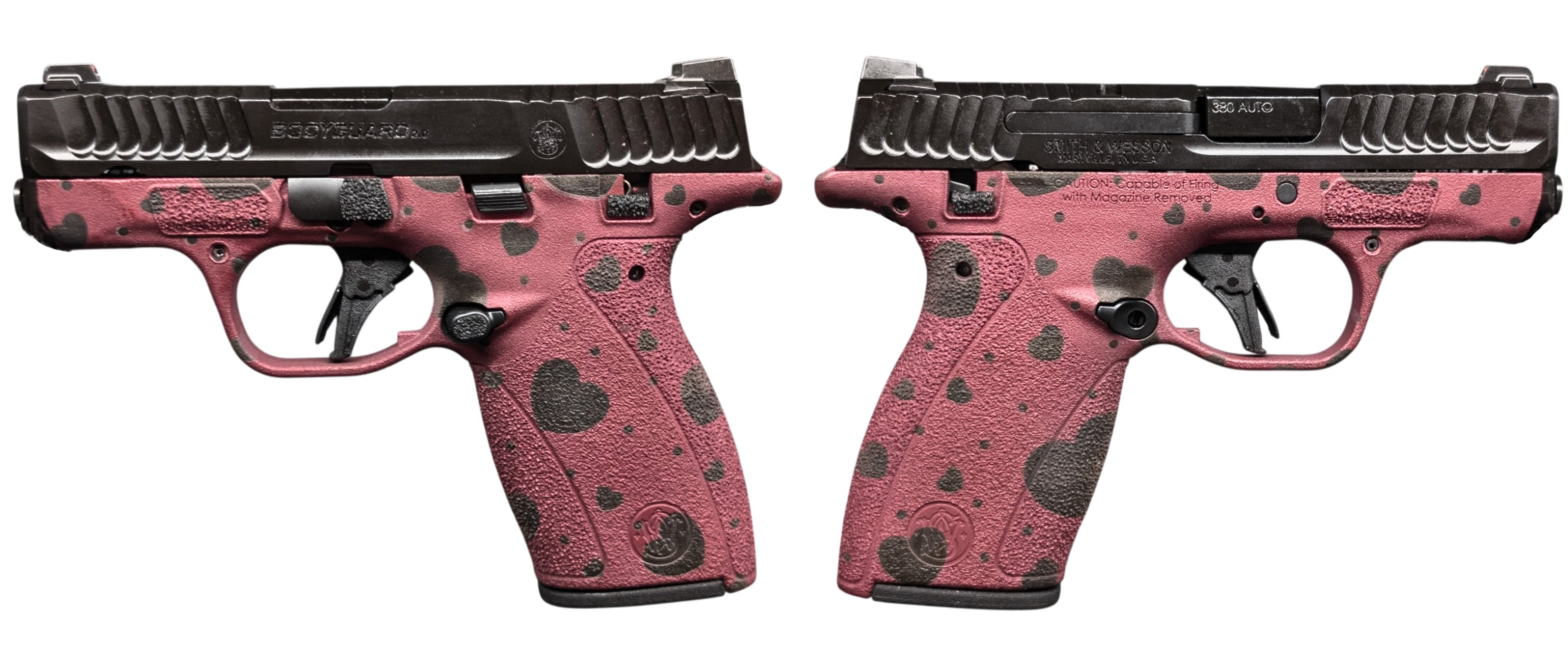 Smith & Wesson Bodyguard 2.0 Cranberry Hearts .380 ACP Pistol with 12-Round and 10-Round Magazines