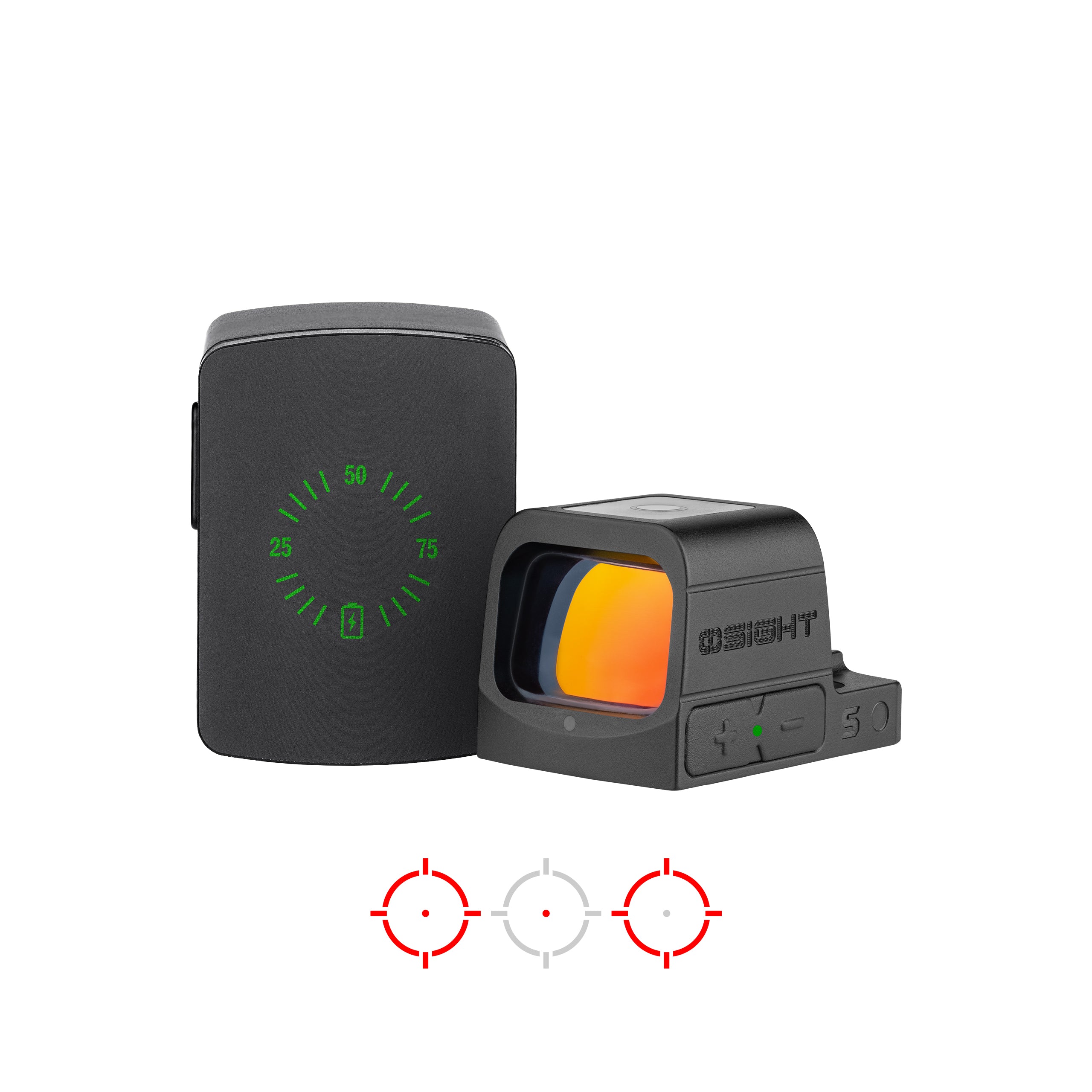 Osight S 2MOA Dot + 32MOA Circle Red Dot Sight with Charging Cover – RMSc Footprint, Black