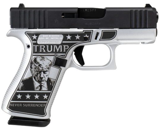 GLOCK G43X 9mm Pistol with Trump Mugshot Night Sights and Two 10-Round Magazines