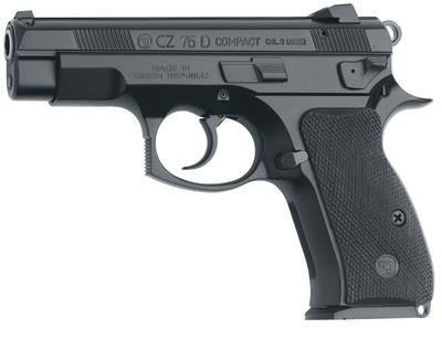 CZ 75 D PCR Compact 9mm Pistol with Decocker and 2 Magazines - Black Finish