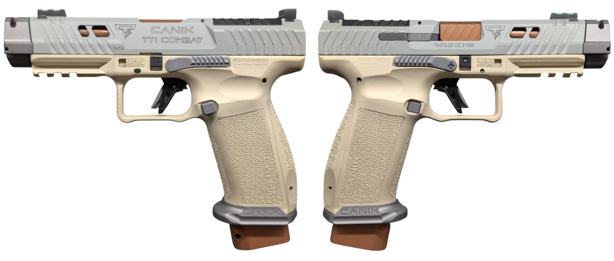 CANiK TTI Combat Suga Bear 9mm Pistol — Champagne/Tungsten