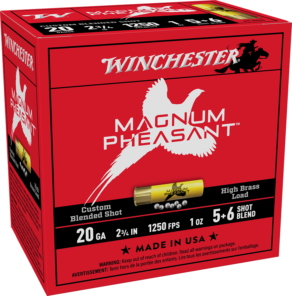 Winchester Ammo 20 Gauge 2 3/4 inch Magnum Pheasant Shotshells – 1 oz, 25 Rounds per Box