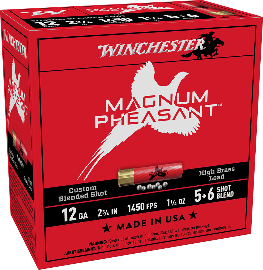 Winchester Ammo 12 Gauge Magnum Pheasant Shotshells, 2-3/4 inch, 1-3/8 oz, 25 Rounds per Box, 10 Boxes per Case