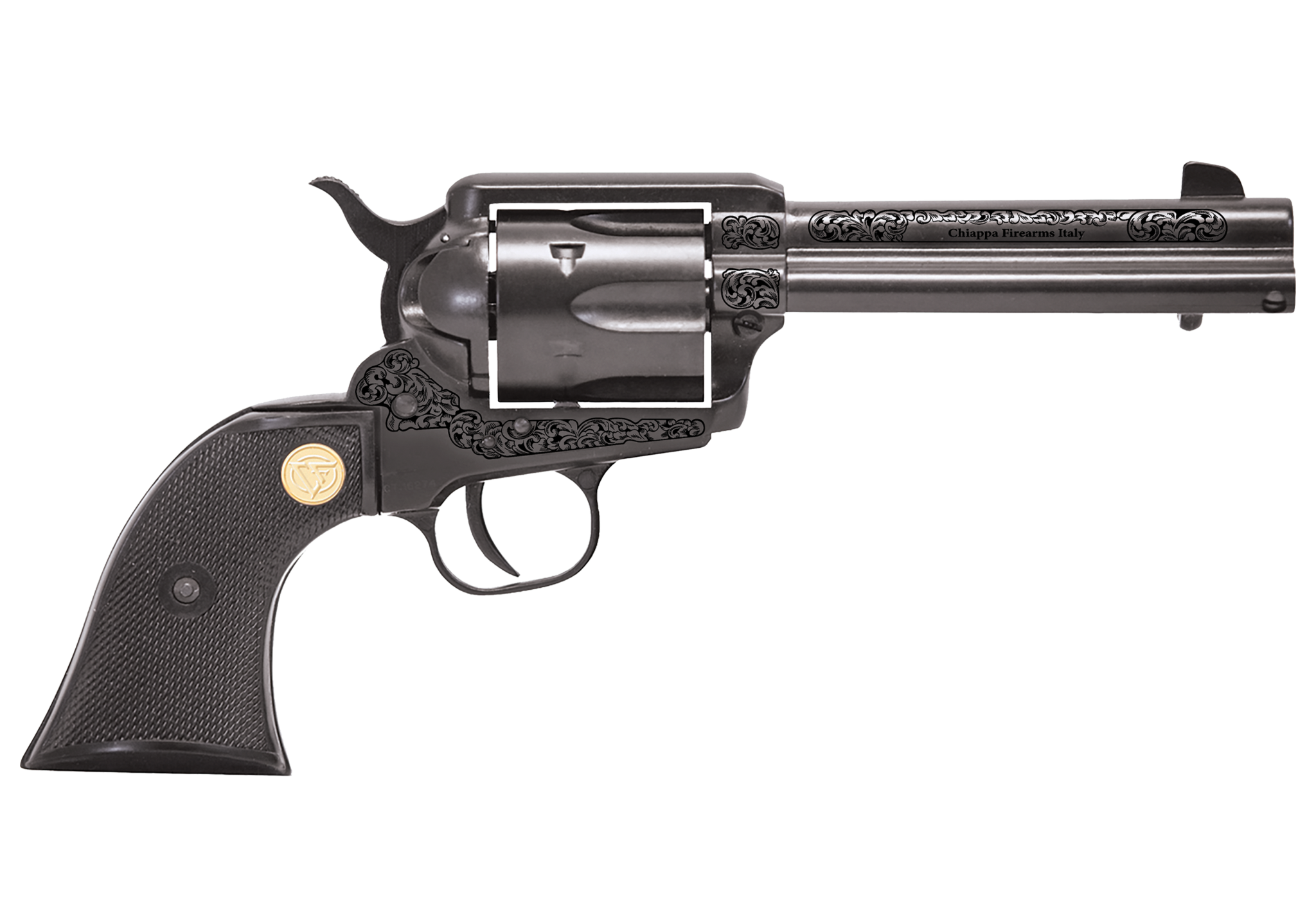 Chiappara 1873 Revolver SAA .22LR Pistol with Engraved Frame and 4.75-Inch Barrel