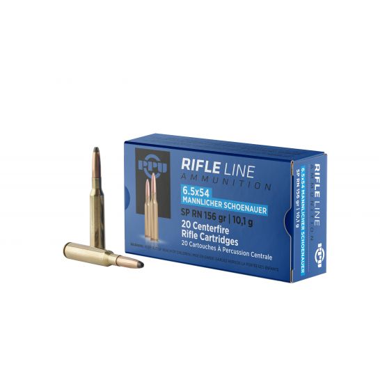 PPU 6.5x54 Mann Shoenauer SP RN 156 Grain - 20 Rounds per Box by PPU