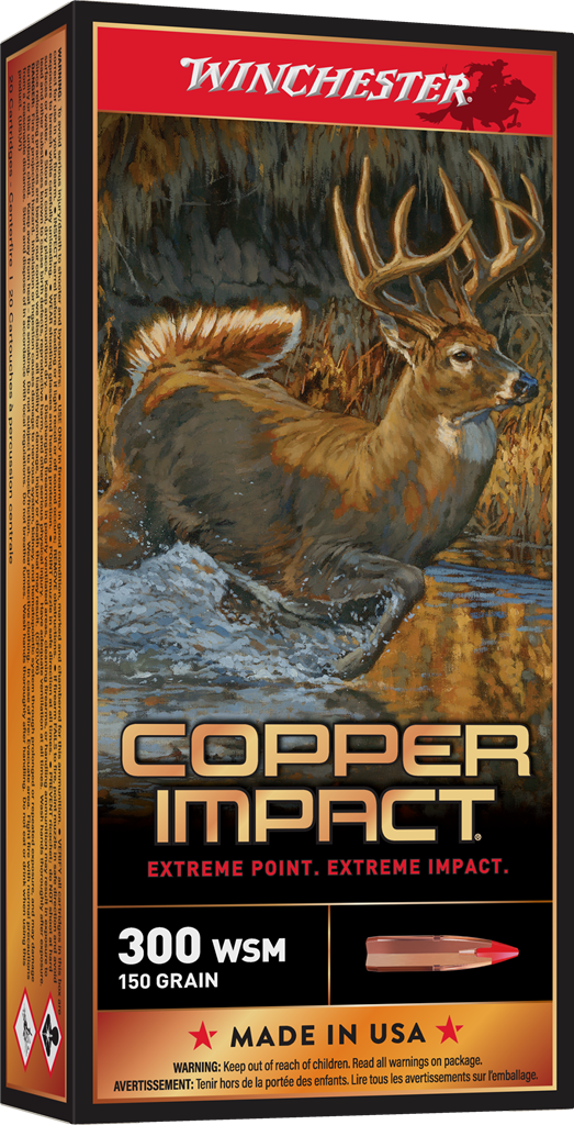 Winchester Ammo Copper Impact 300 WSM 150 Grain Hollow Point, 20 Rounds per Box