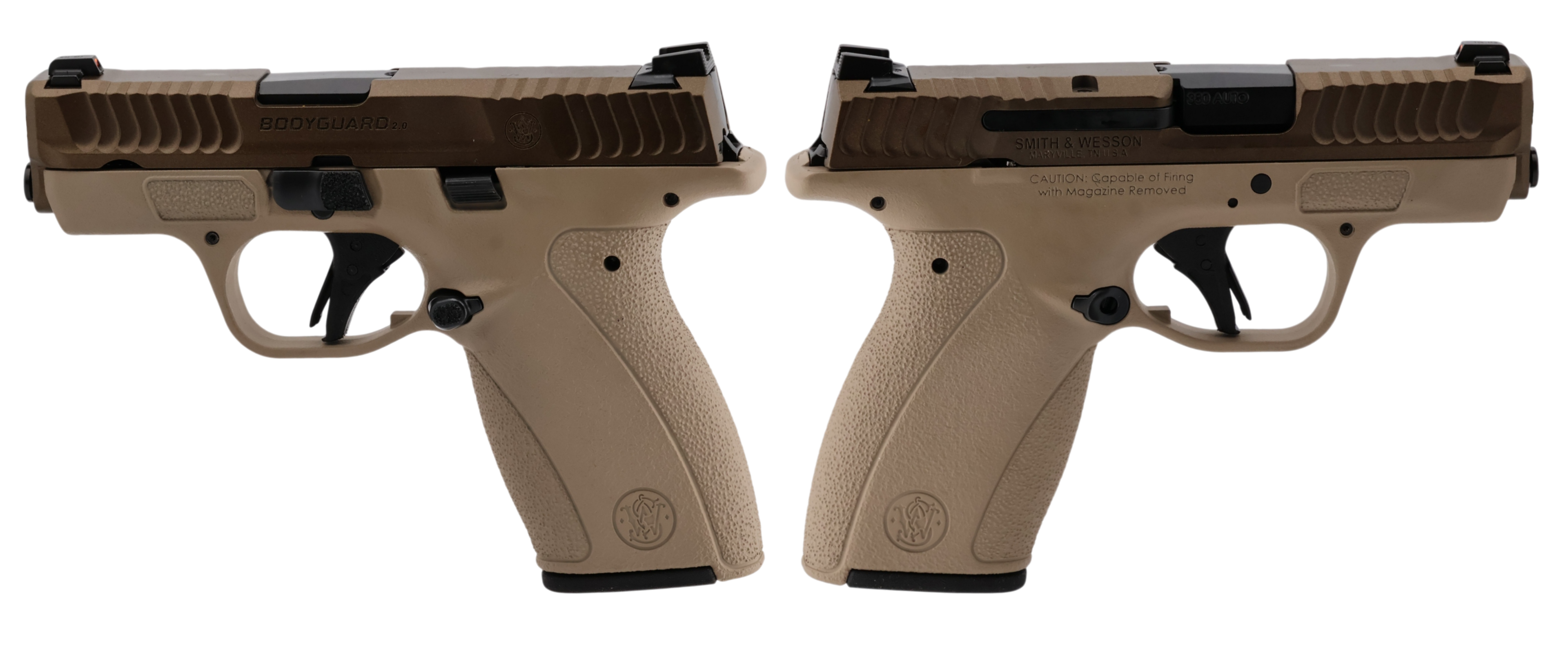 Smith & Wesson Bodyguard 2.0 NMS .380 ACP 2.75-Inch Two-Tone Tan Revolver (Part Number 13927-2TT)