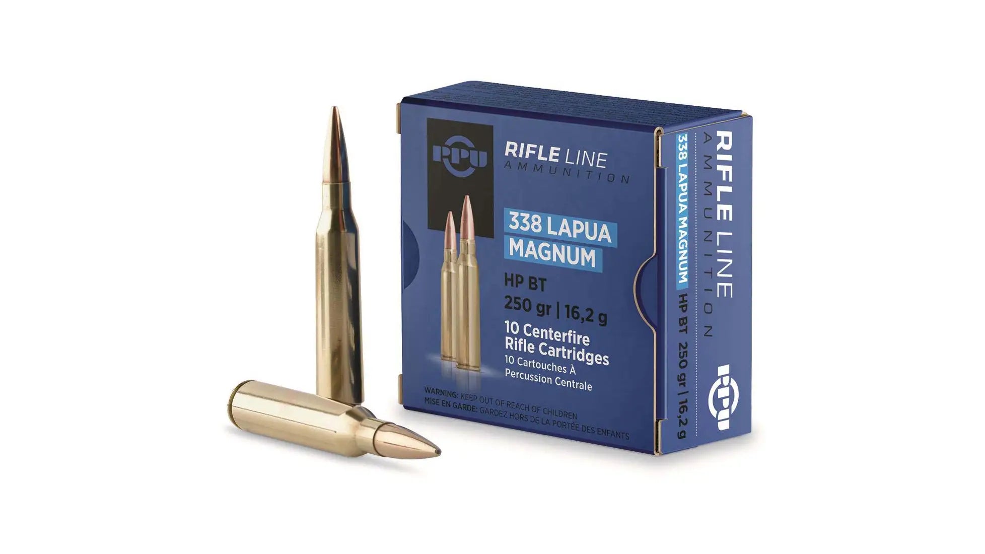 Ppu 338 Lapua Magnum 250 Grain HPBT Centerfire Rifle Ammunition - 10 Rounds per Box, 20 Boxes per Case