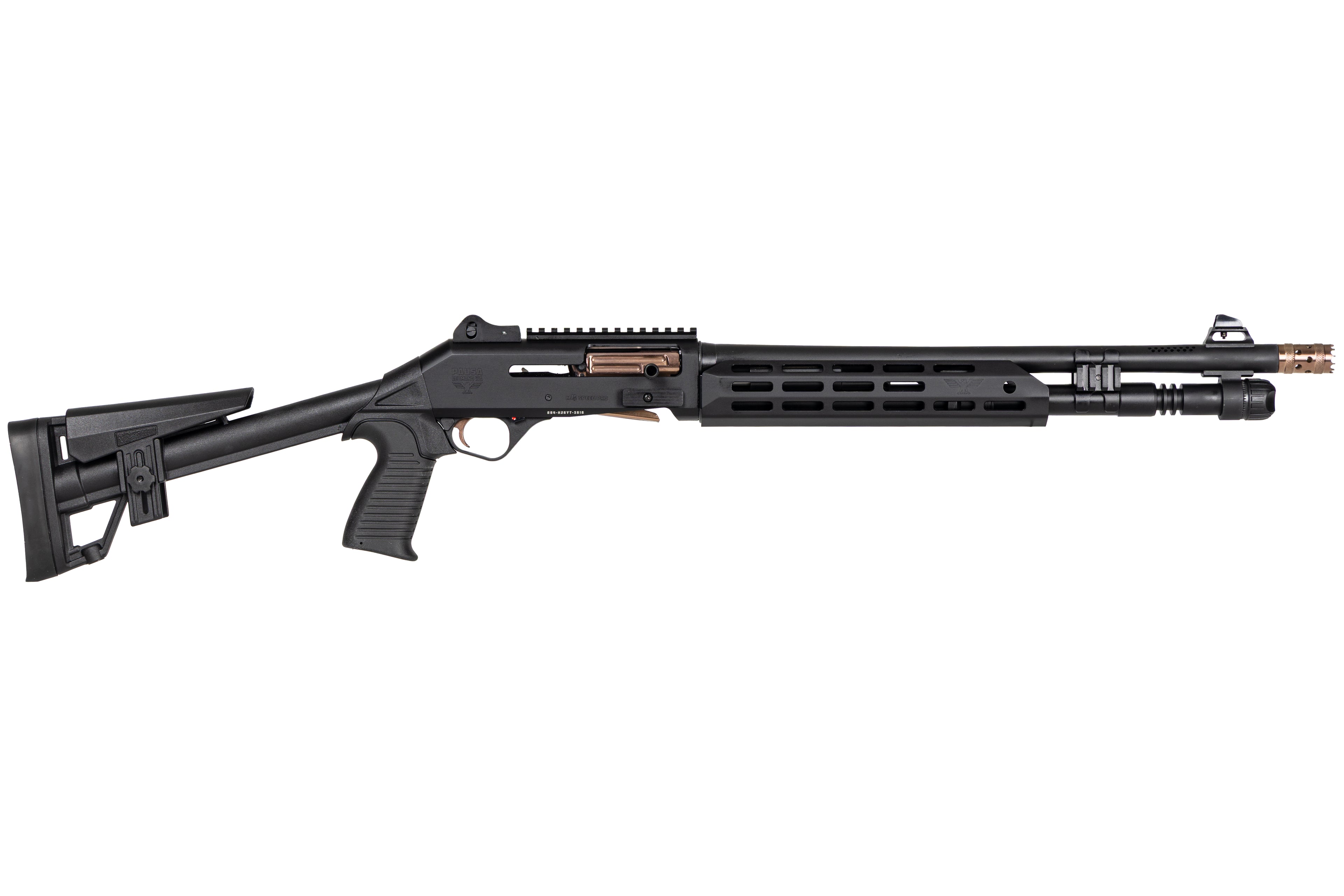 Panzer Arms M4 Speed Pro Argos 12G Shotgun with 3-Inch Chamber and 18.5-Inch Barrel in Black with Bronze Titanium Finish
