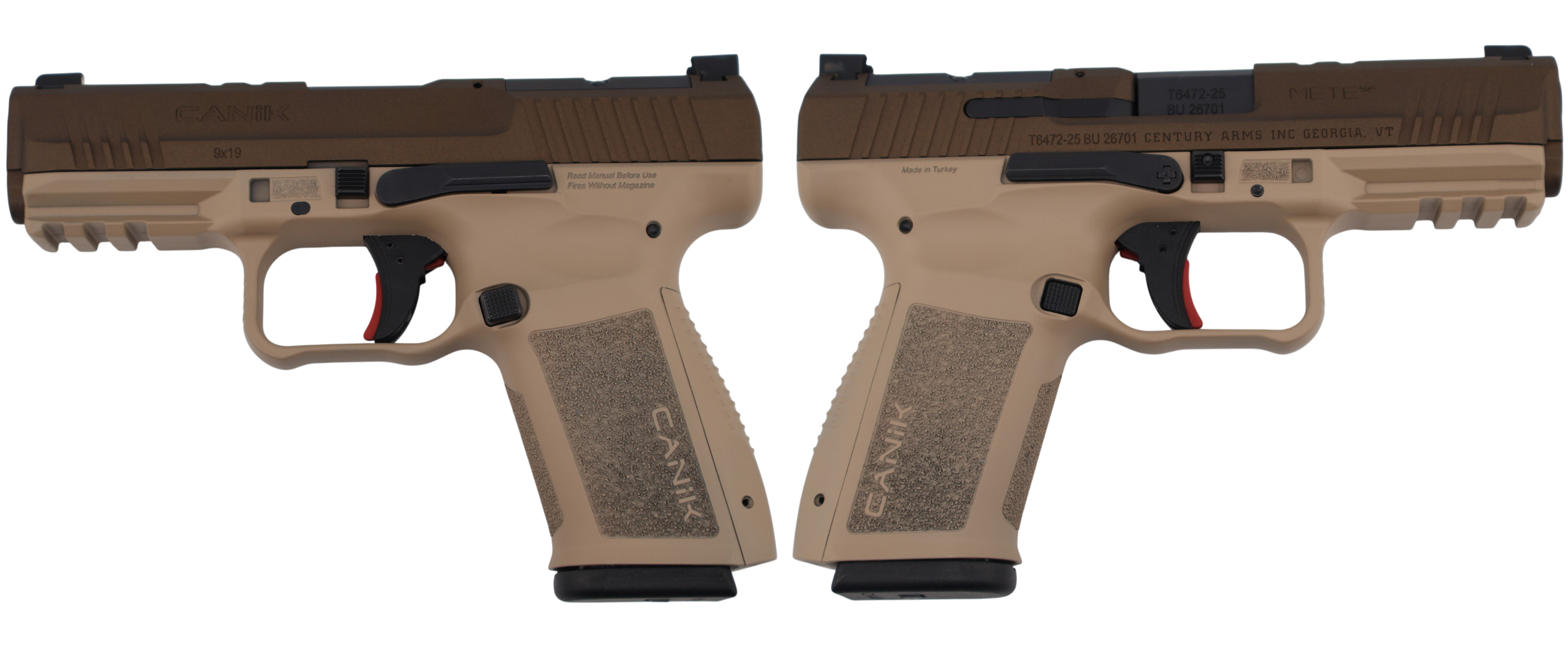 Canik METESFPORT-2TT Century Mete SF 9mm Ported Barrel Two Tone Tan Pistol with 4.19-inch Barrel and 15-Round Magazine