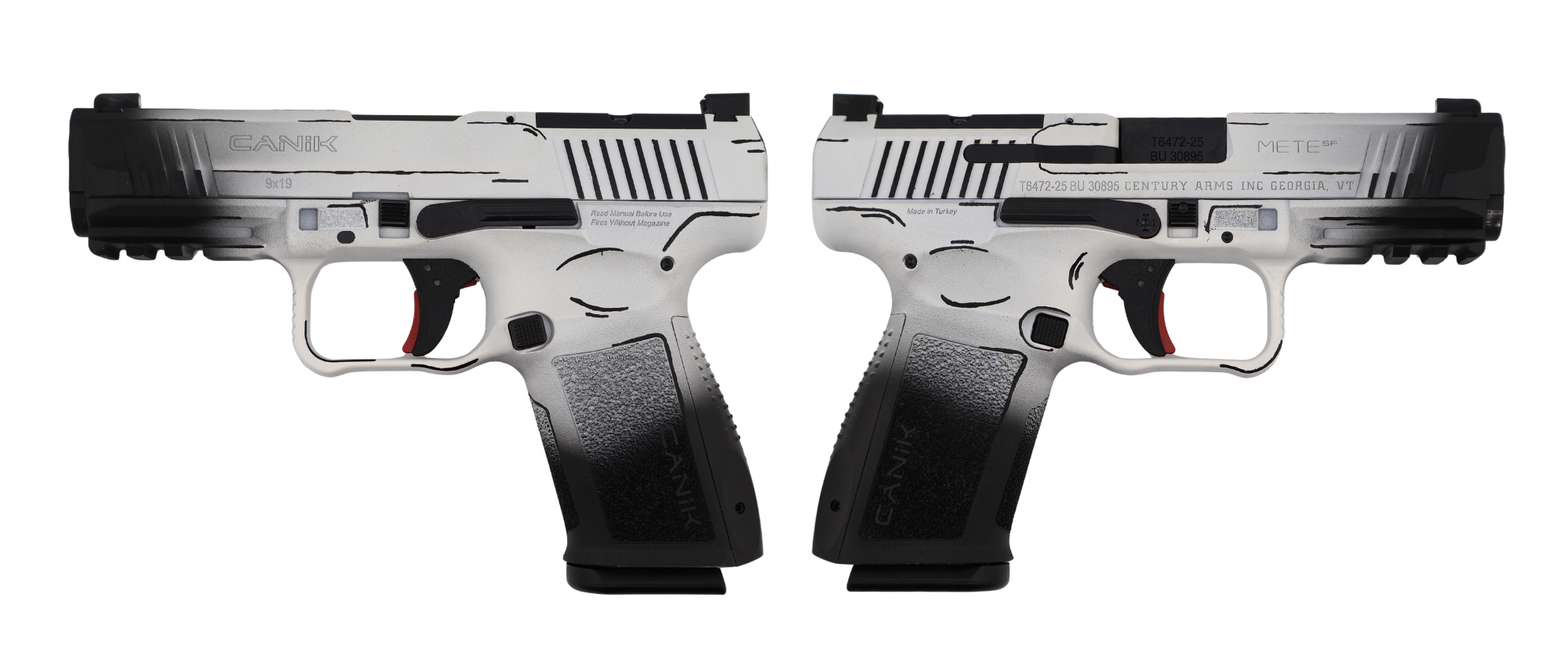 Canik Century Mete SF One Series Doodle 9mm Pistol with White/Black Finish and 15-Round Magazines