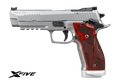 Sig Sauer P226 X5 Custom Works Stainless 9mm Pistol with Wood Grips and Three Magazines