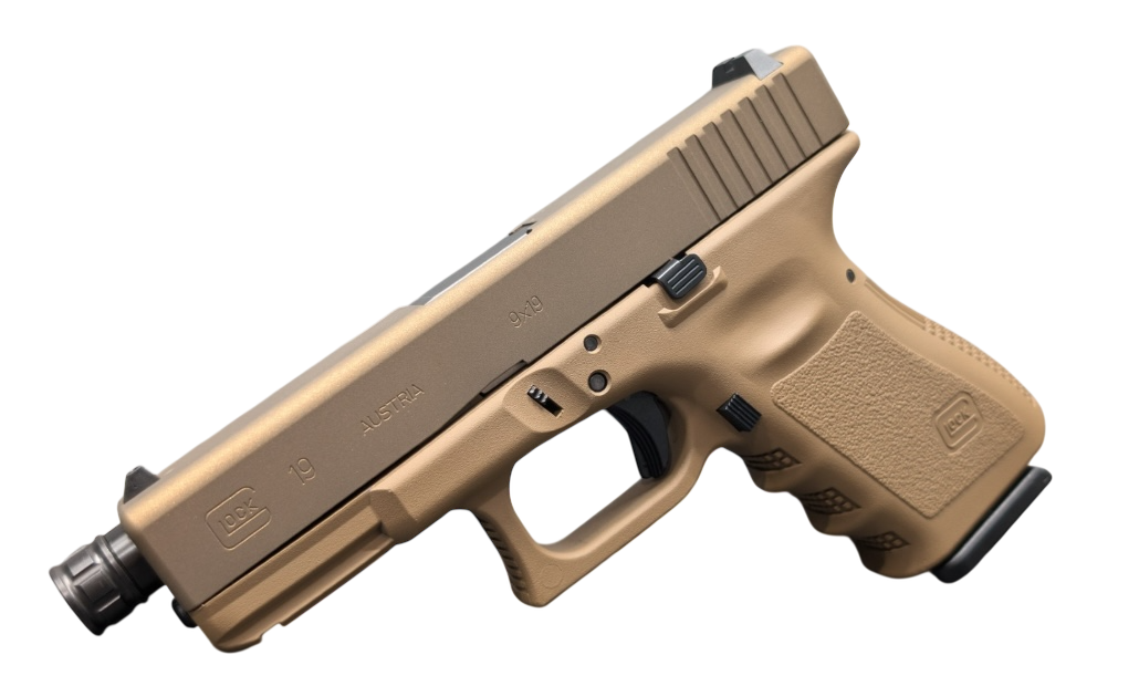 Glock G19 Gen 3 2-Tone Tactical 9mm Pistol with 4.01-inch Fixed Barrel and Two 15-Round Magazines