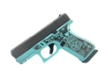 Glock G43X Teal Sugar Skull 9mm Pistol with 3.39-inch Fixed Barrel and Two 10-Round Magazines