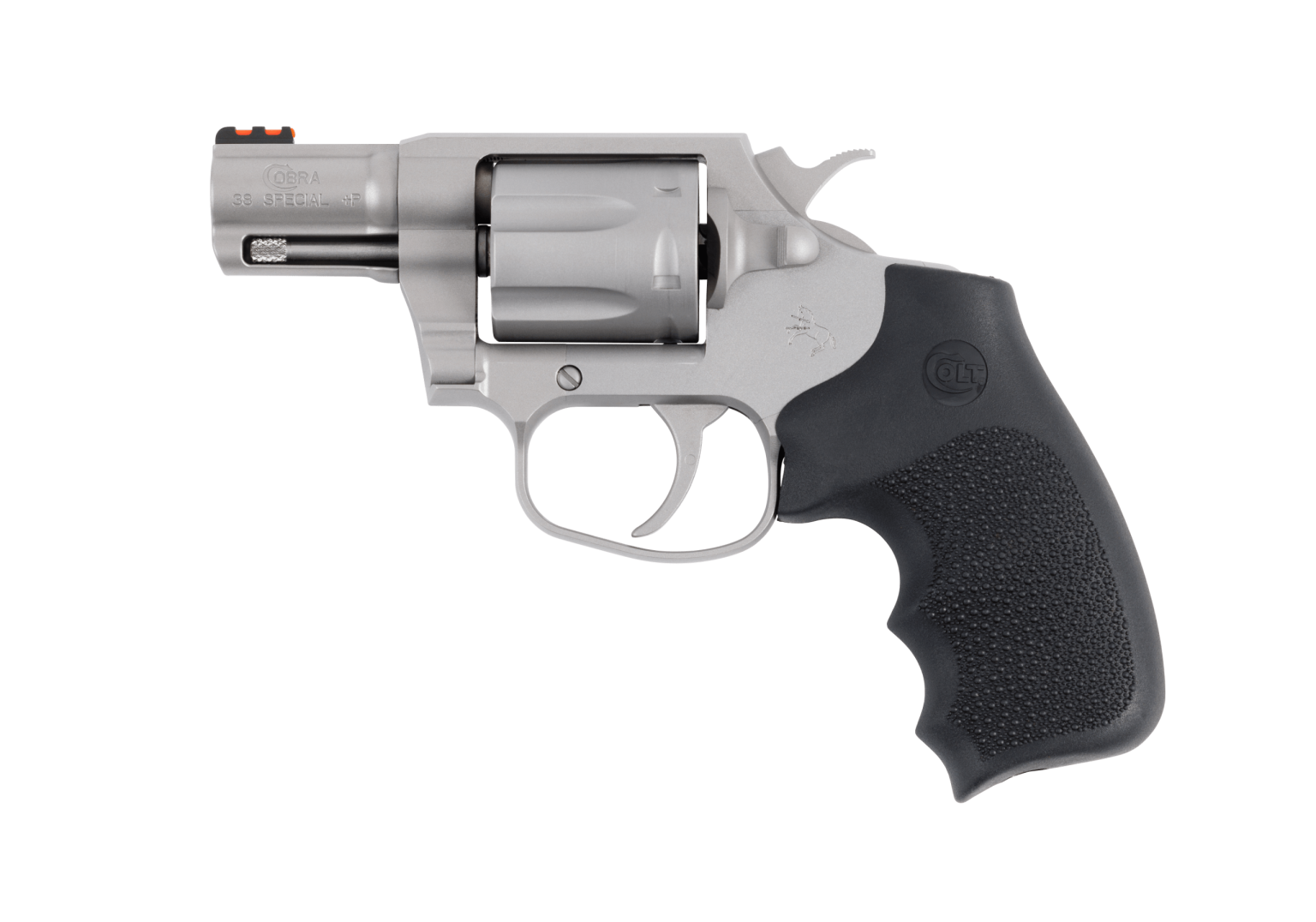 Colt Mfg Cobra Revolver .38 Special +P, 2-Inch Stainless Steel Barrel, 6-Round Capacity with Rubber Grips