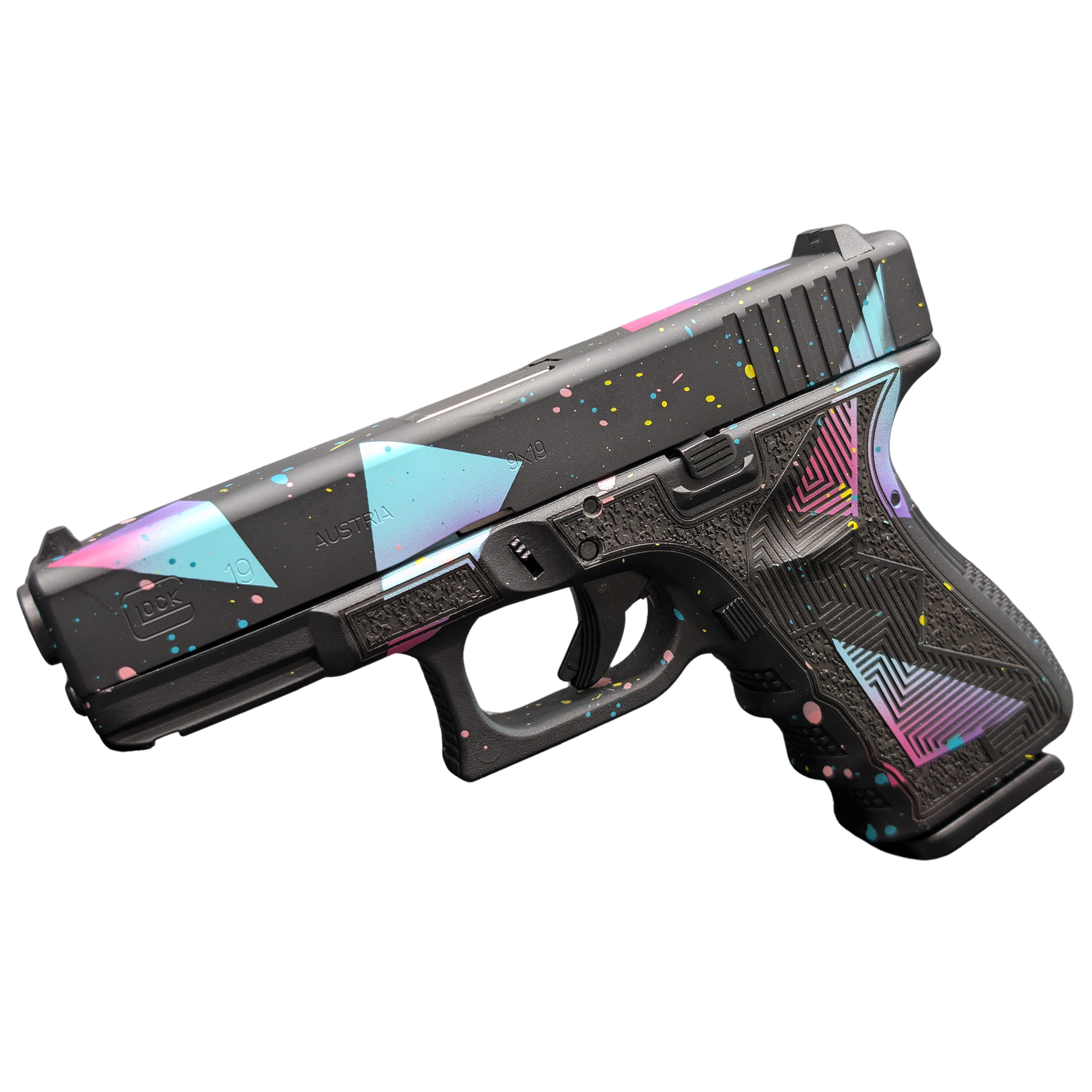 Glock G19 Gen 3 80's Disco 9mm Pistol with 4.01-Inch Fixed Barrel and 2 Magazines