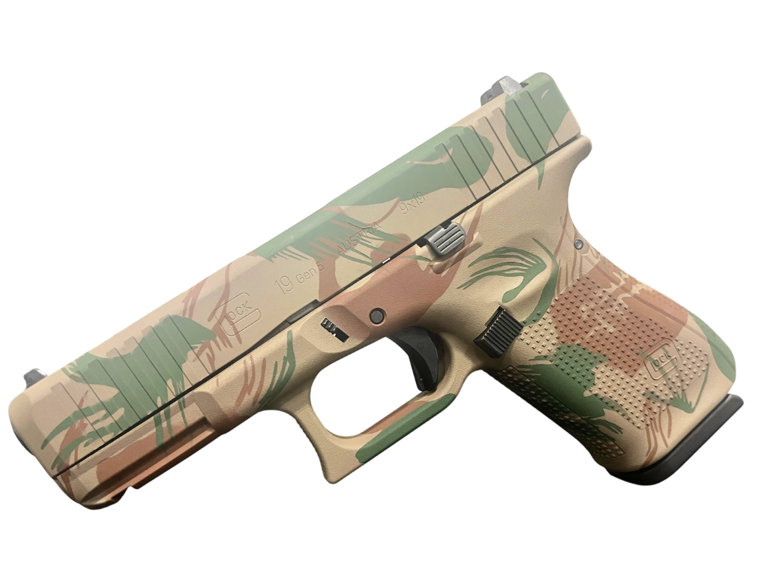 Glock G19 Gen 5 Rhodesian Brush Stroke Finish 9mm Pistol – Model PA19G5-RBS