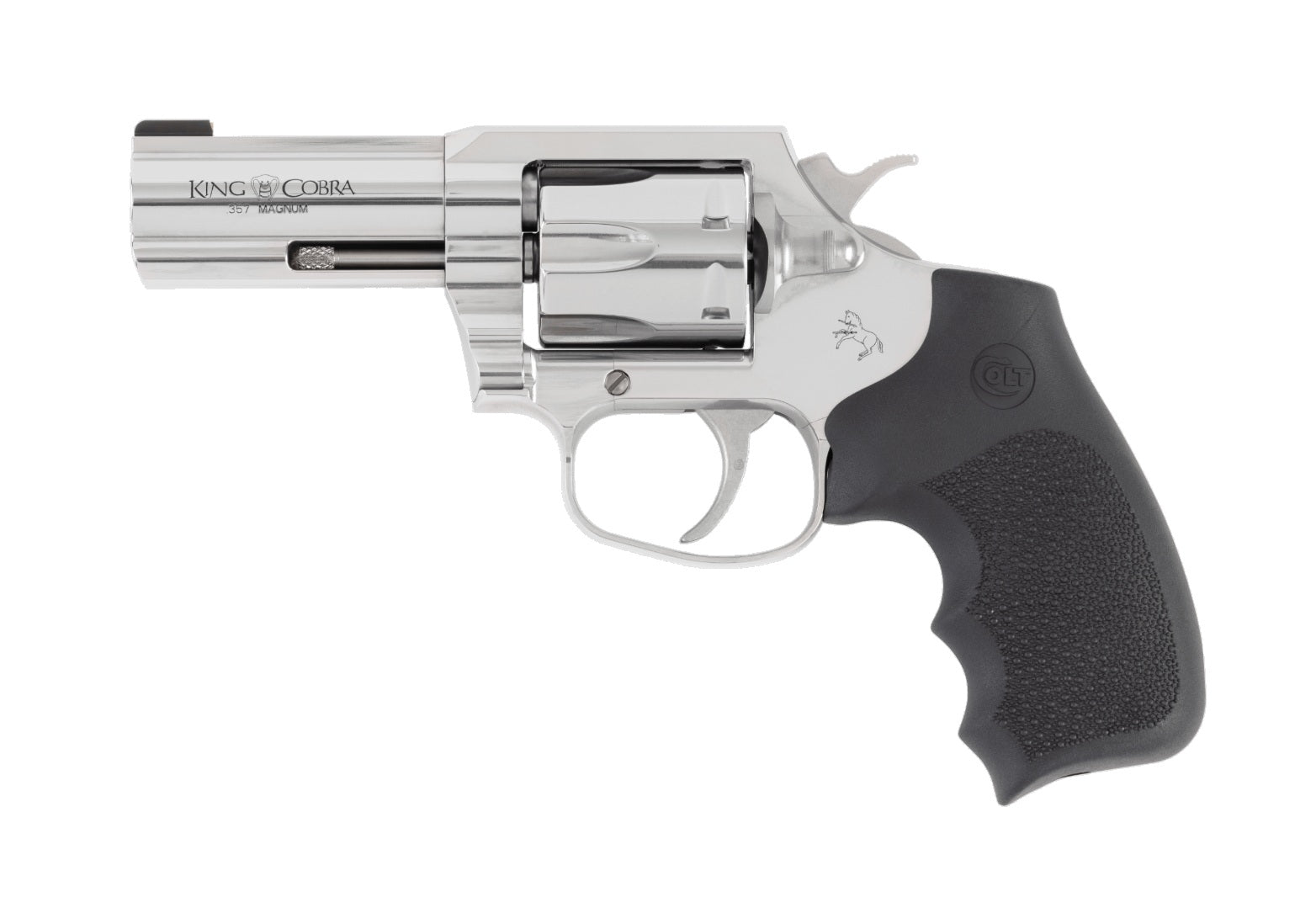 Colt Mfg King Cobra .357 Magnum Revolver with 3-Inch Brushed Stainless Barrel and Hogue Grips