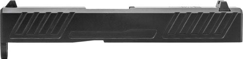 Grey Ghost Precision GGP-SPG43-V1-BLK Billet Stainless Steel Slide for Glock 43 with Angled Serrations